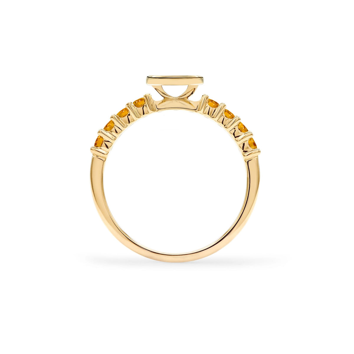 Rosecliff Letter Citrine Ring in 14k Gold (November)