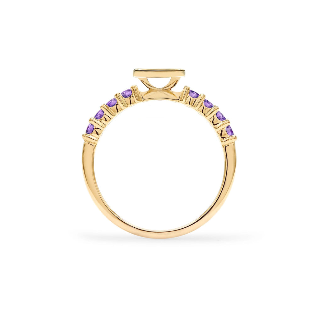 Rosecliff Letter Amethyst Ring in 14k Gold (February)