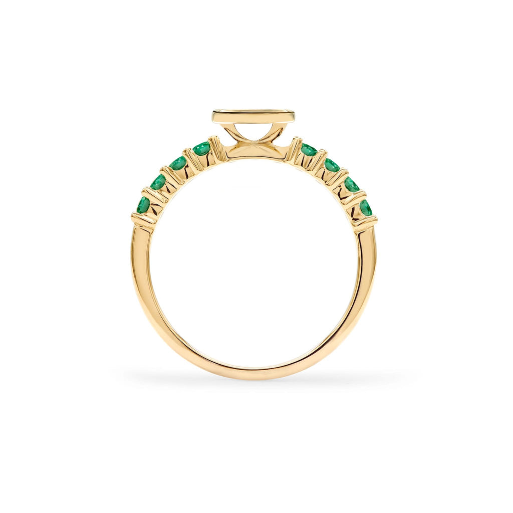 Rosecliff Letter Emerald Ring in 14k Gold (May)