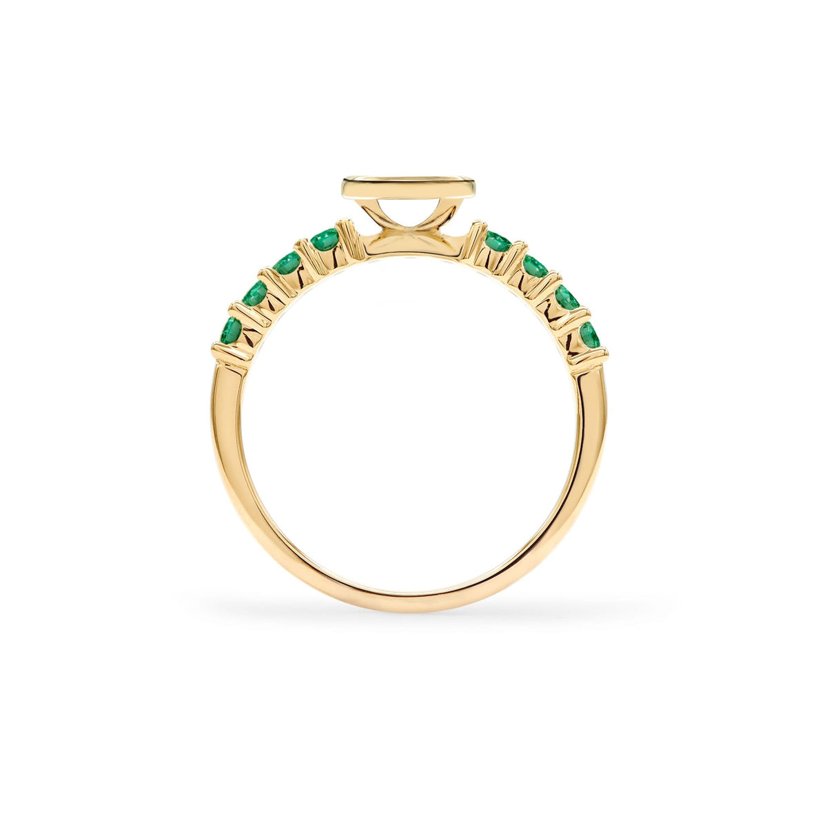 Rosecliff Letter Emerald Ring in 14k Gold (May)