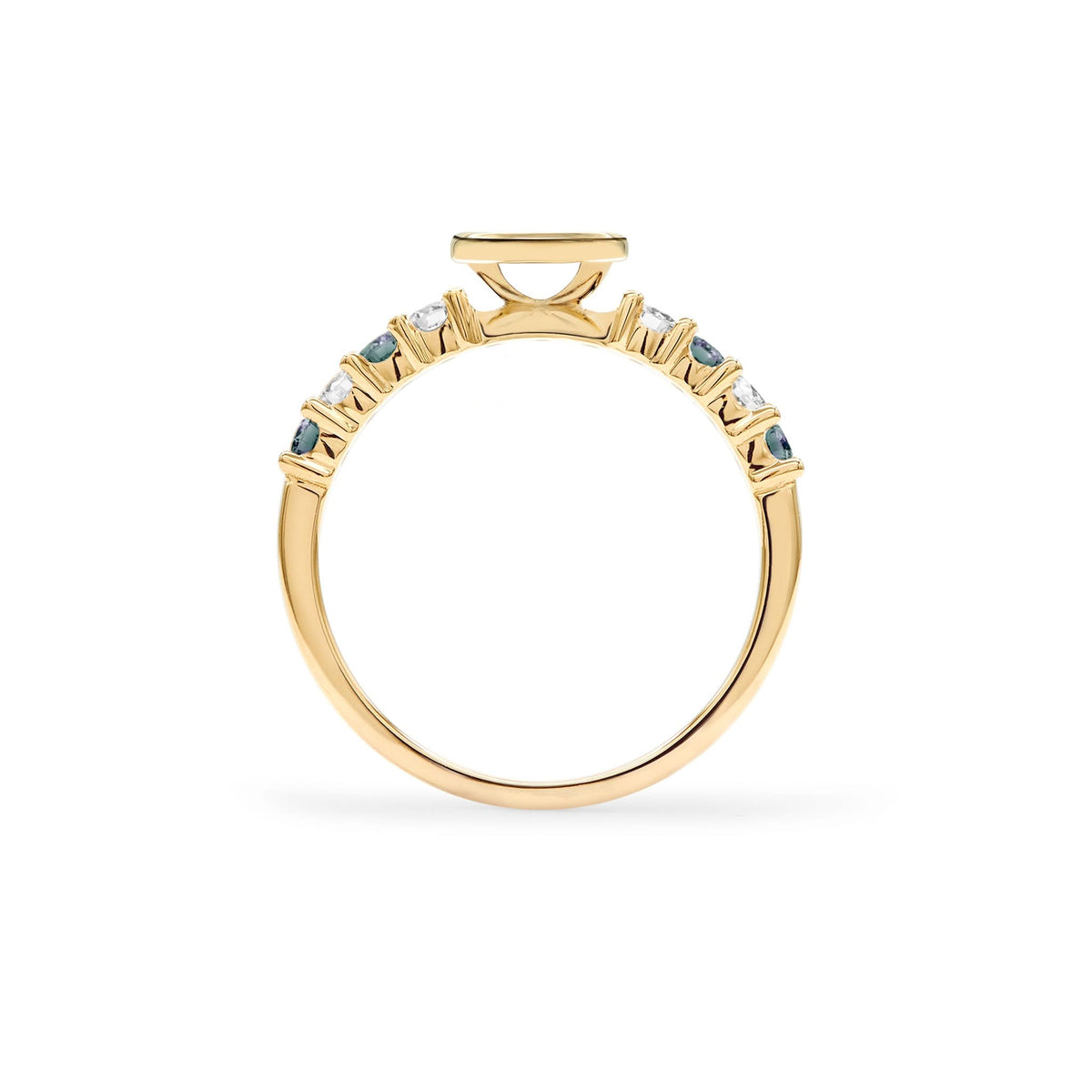 Rosecliff Letter Diamond & Alexandrite Ring in 14k Gold (June)