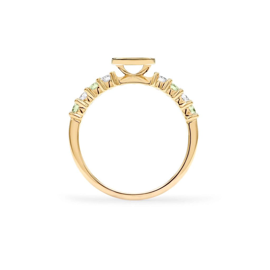 Rosecliff Letter Diamond & Peridot Ring in 14k Gold (August)