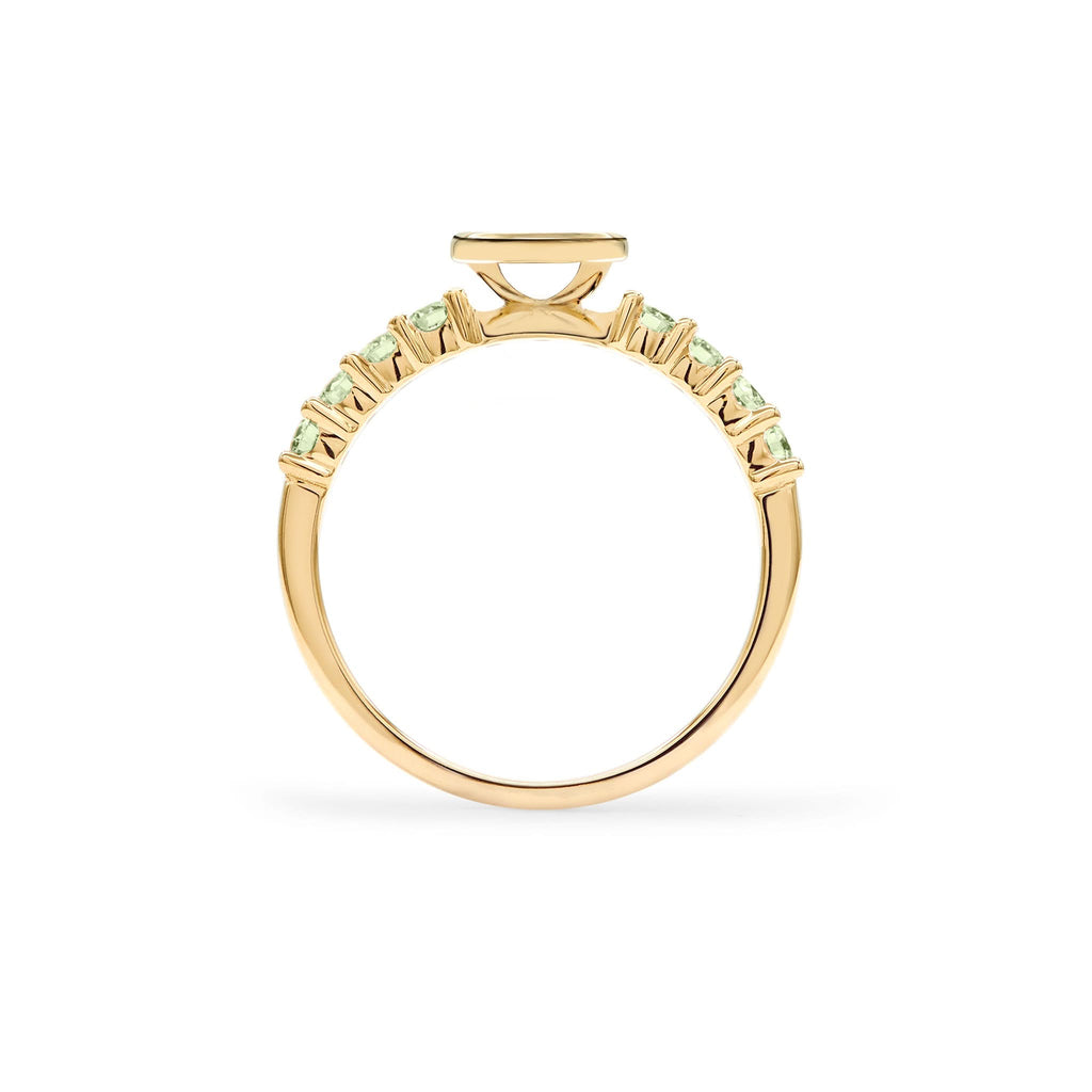 Rosecliff Letter Peridot Ring in 14k Gold (August)