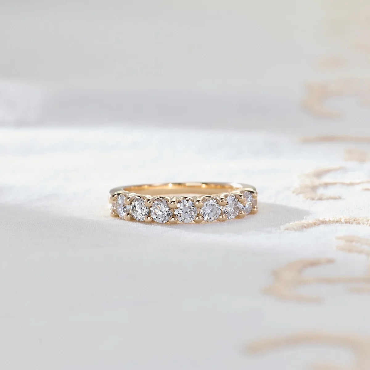 Rosecliff Luxe White Topaz Stackable Ring in 14k Gold (April)