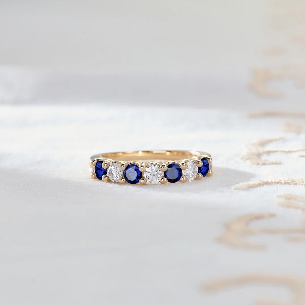 Rosecliff Luxe Diamond & Sapphire Stackable Ring in 14k Gold (September)