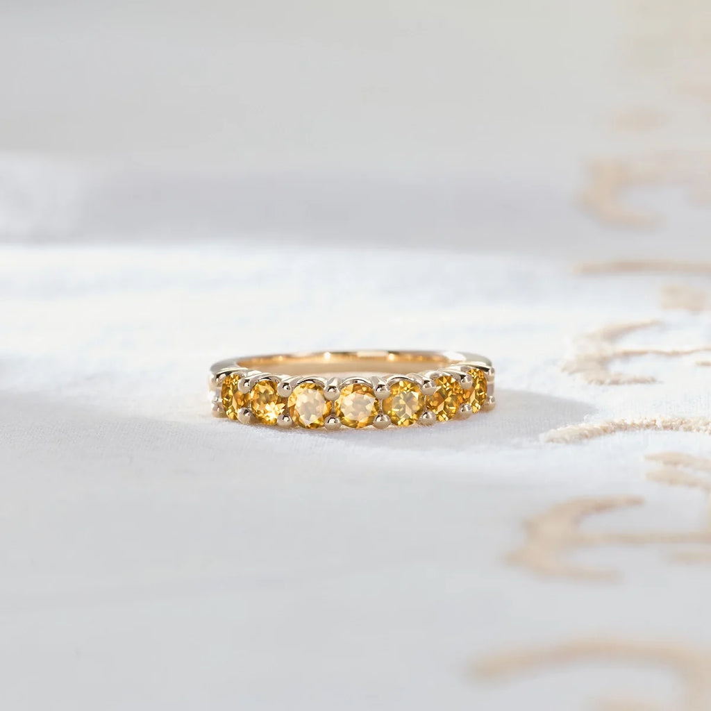 Rosecliff Luxe Citrine Stackable Ring in 14k Gold (November)