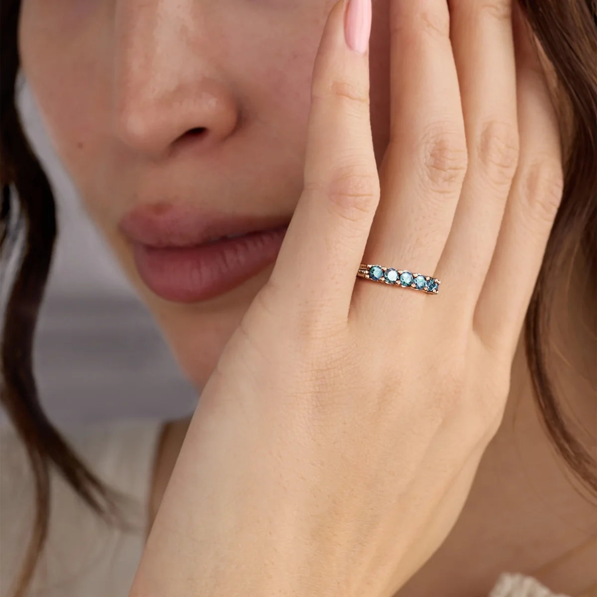 Rosecliff Luxe Alexandrite Stackable Ring in 14k Gold (June)