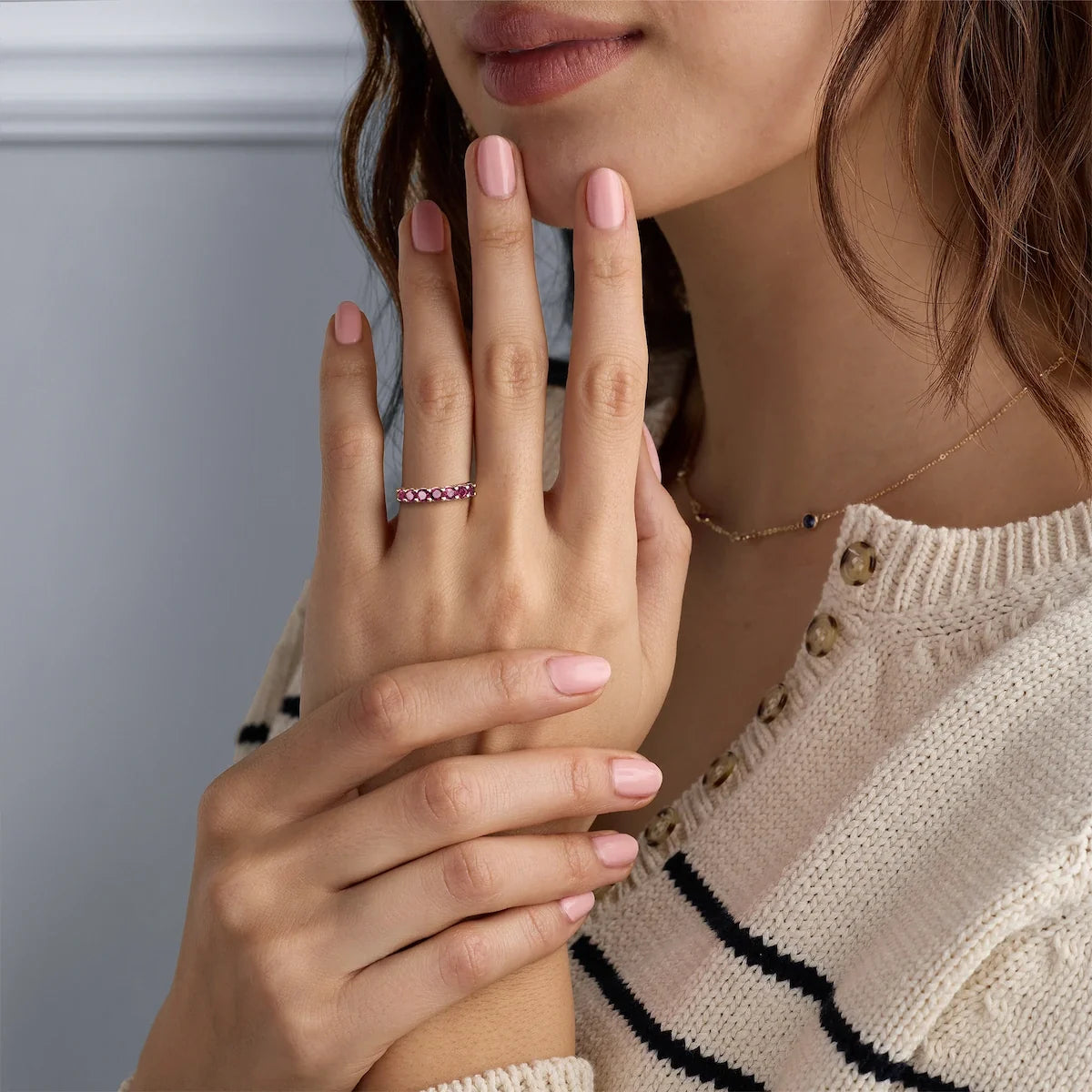 Rosecliff Luxe Ruby Stackable Ring in 14k Gold (July)