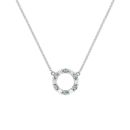 Rosecliff Small Circle Diamond & Alexandrite Necklace in 14k Gold (June)