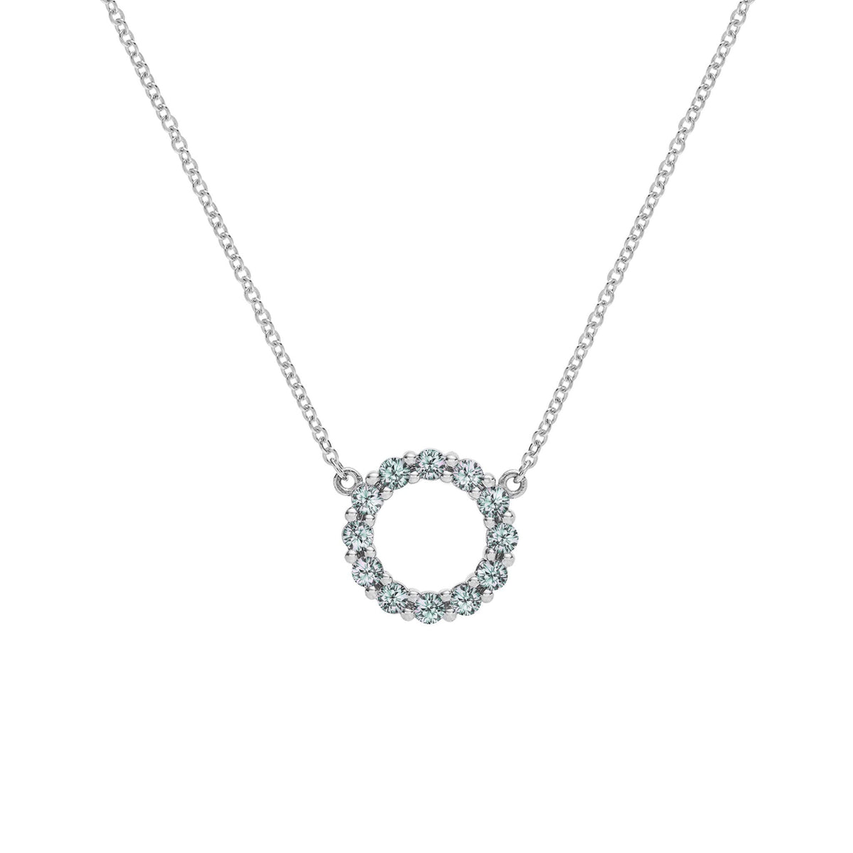 Rosecliff Small Circle Alexandrite Necklace in 14k Gold (June)