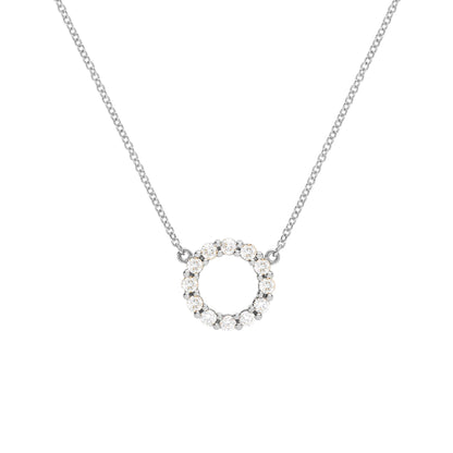 Rosecliff Small Circle Diamond Necklace in 14k Gold (April)