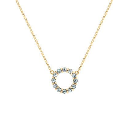 Rosecliff Small Circle Alexandrite Necklace in 14k Gold (June)
