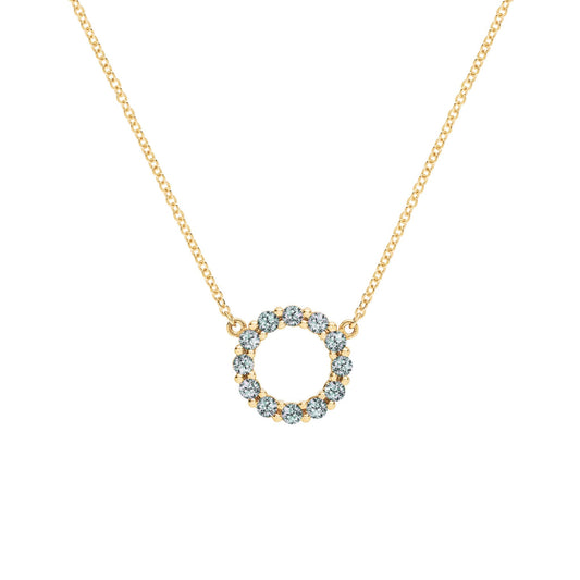 Rosecliff Small Circle Alexandrite Necklace in 14k Gold (June)