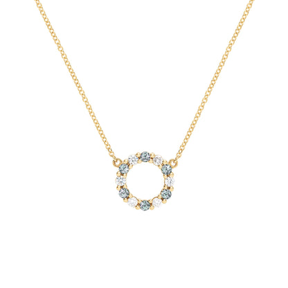 Rosecliff Small Circle Diamond & Alexandrite Necklace in 14k Gold (June)