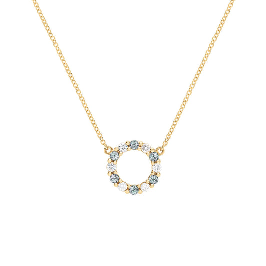 Rosecliff Small Circle Diamond & Alexandrite Necklace in 14k Gold (June)
