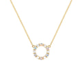 Rosecliff Small Circle Diamond & Opal Necklace in 14k Gold (October)