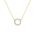 Rosecliff Small Circle Opal Necklace in 14k Gold (October)