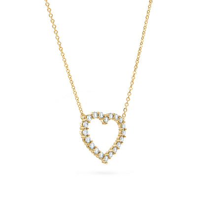 Rosecliff Heart Aquamarine Necklace in 14k Gold (March)