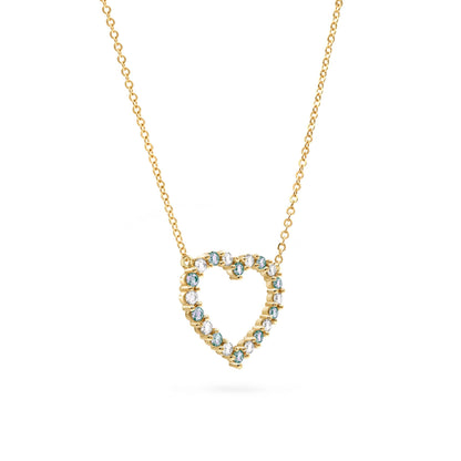 Rosecliff Heart Diamond & Alexandrite Necklace in 14k Gold (June)