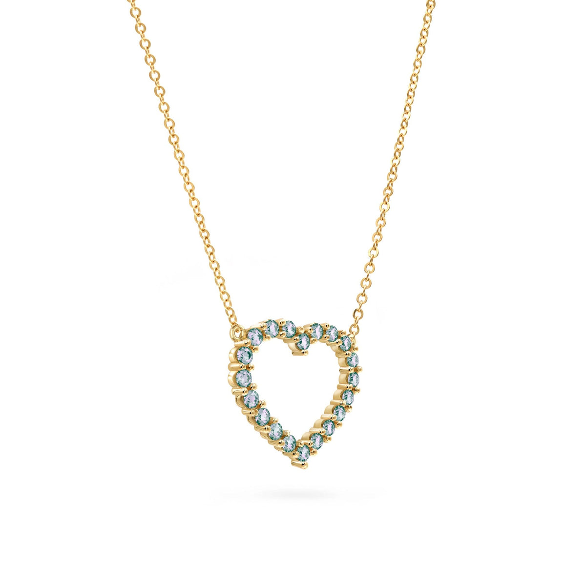 Rosecliff Heart Alexandrite Necklace in 14k Gold (June)