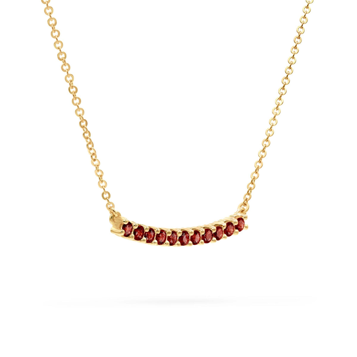 Rosecliff Garnet Bar Necklace in 14k Gold (January)