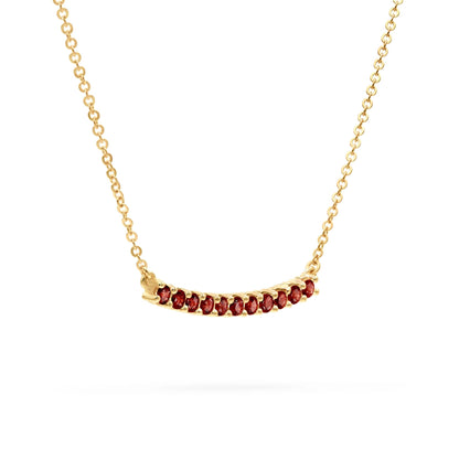 Rosecliff Garnet Bar Necklace in 14k Gold (January)