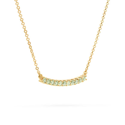 Rosecliff Peridot Bar Necklace in 14k Gold (August)