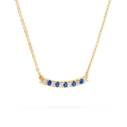 Rosecliff Diamond & Sapphire Bar Necklace in 14k Gold (September)