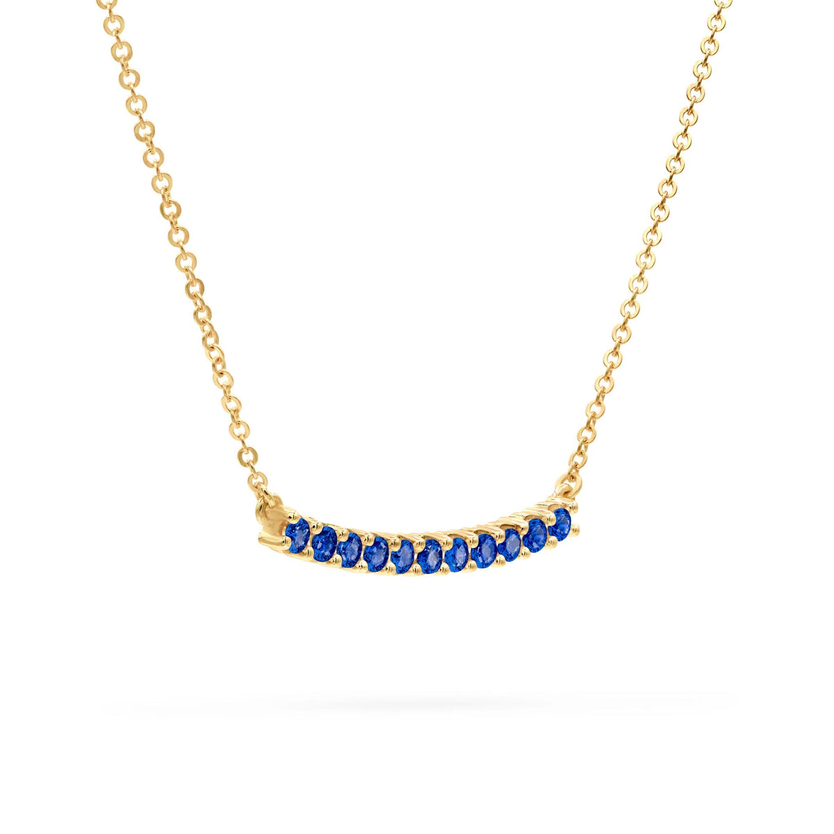 Rosecliff Sapphire Bar Necklace in 14k Gold (September)