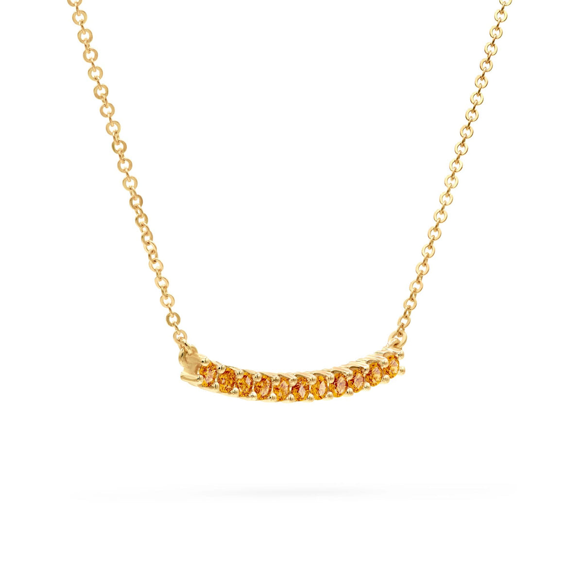 Rosecliff Citrine Bar Necklace in 14k Gold (November)