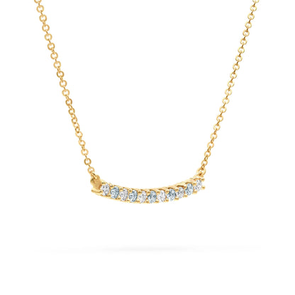 Rosecliff Diamond & Aquamarine Bar Necklace in 14k Gold (March)