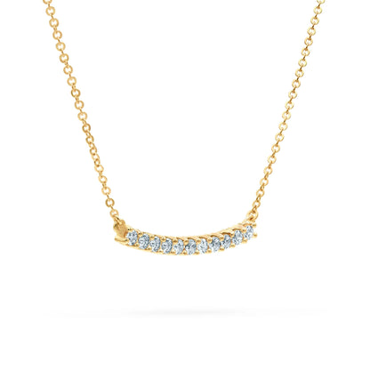 Rosecliff Aquamarine Bar Necklace in 14k Gold (March)