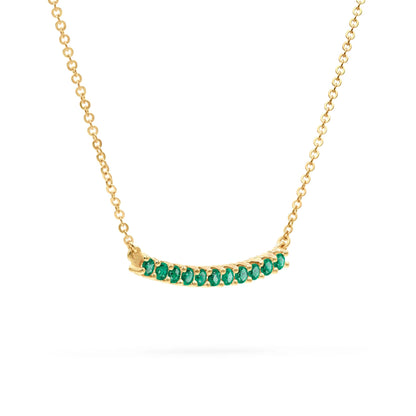 Rosecliff Emerald Bar Necklace in 14k Gold (May)