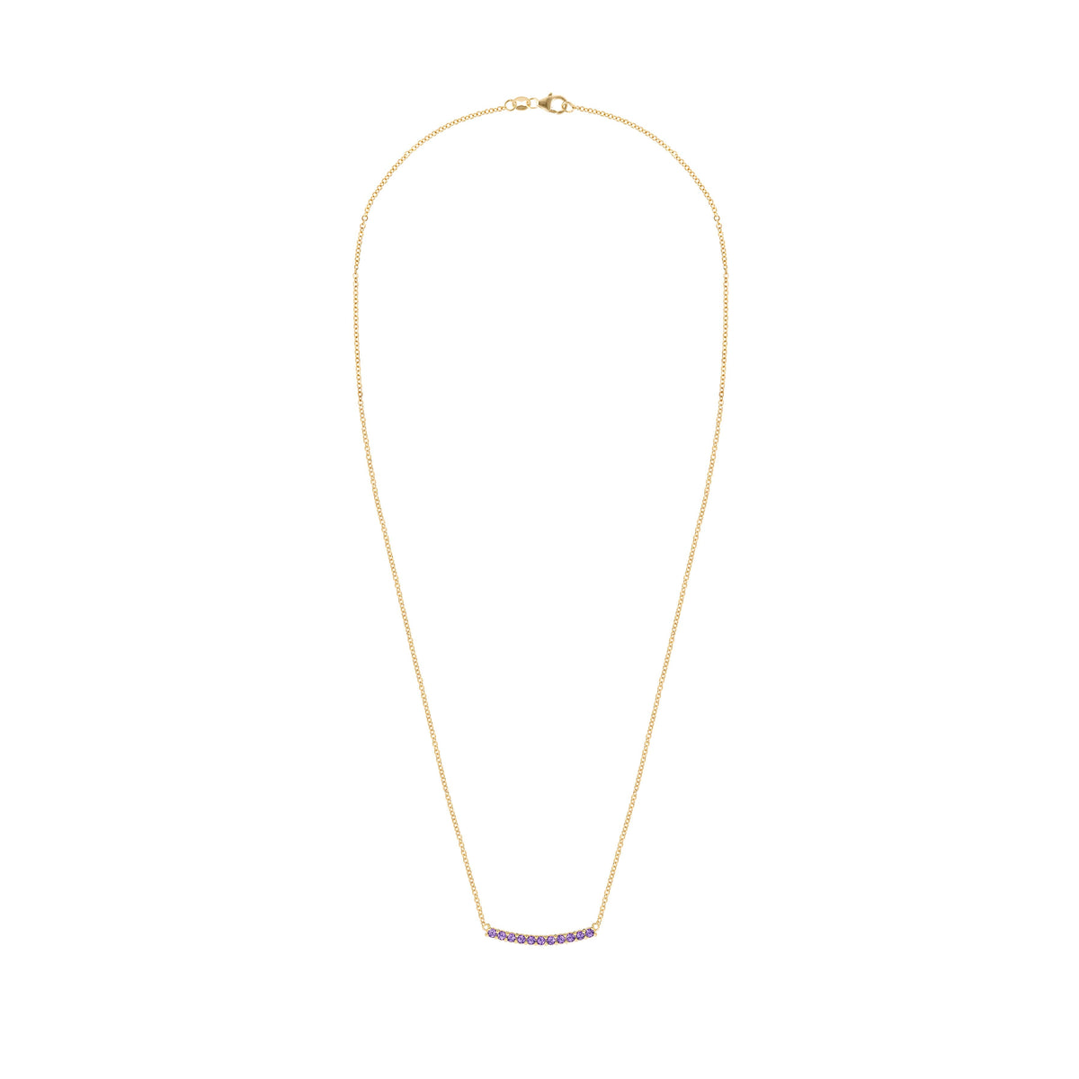 Rosecliff Amethyst Bar Necklace in 14k Gold (February)