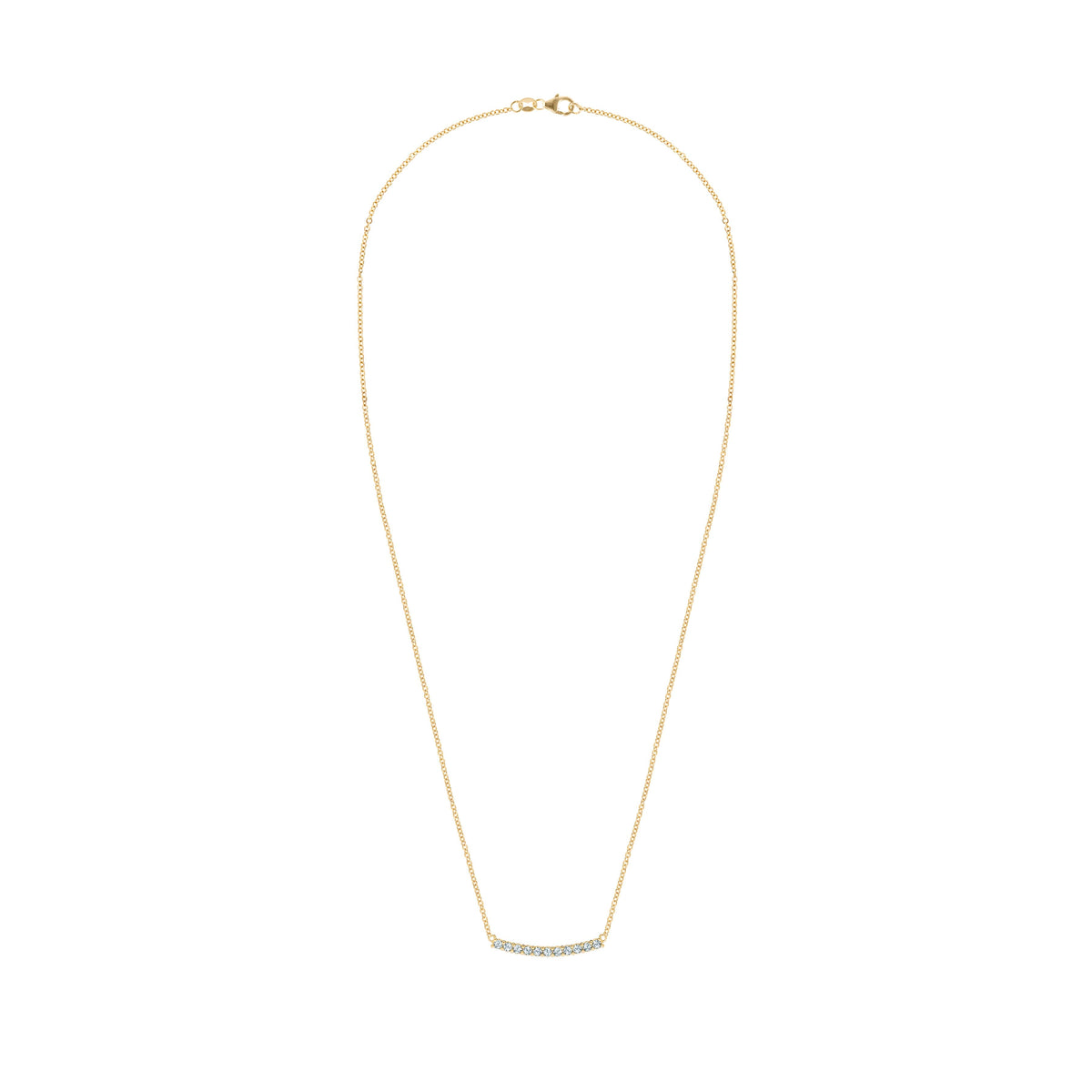 Rosecliff Aquamarine Bar Necklace in 14k Gold (March)