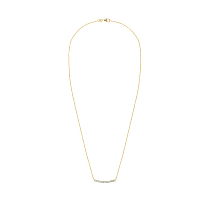 Rosecliff Aquamarine Bar Necklace in 14k Gold (March)