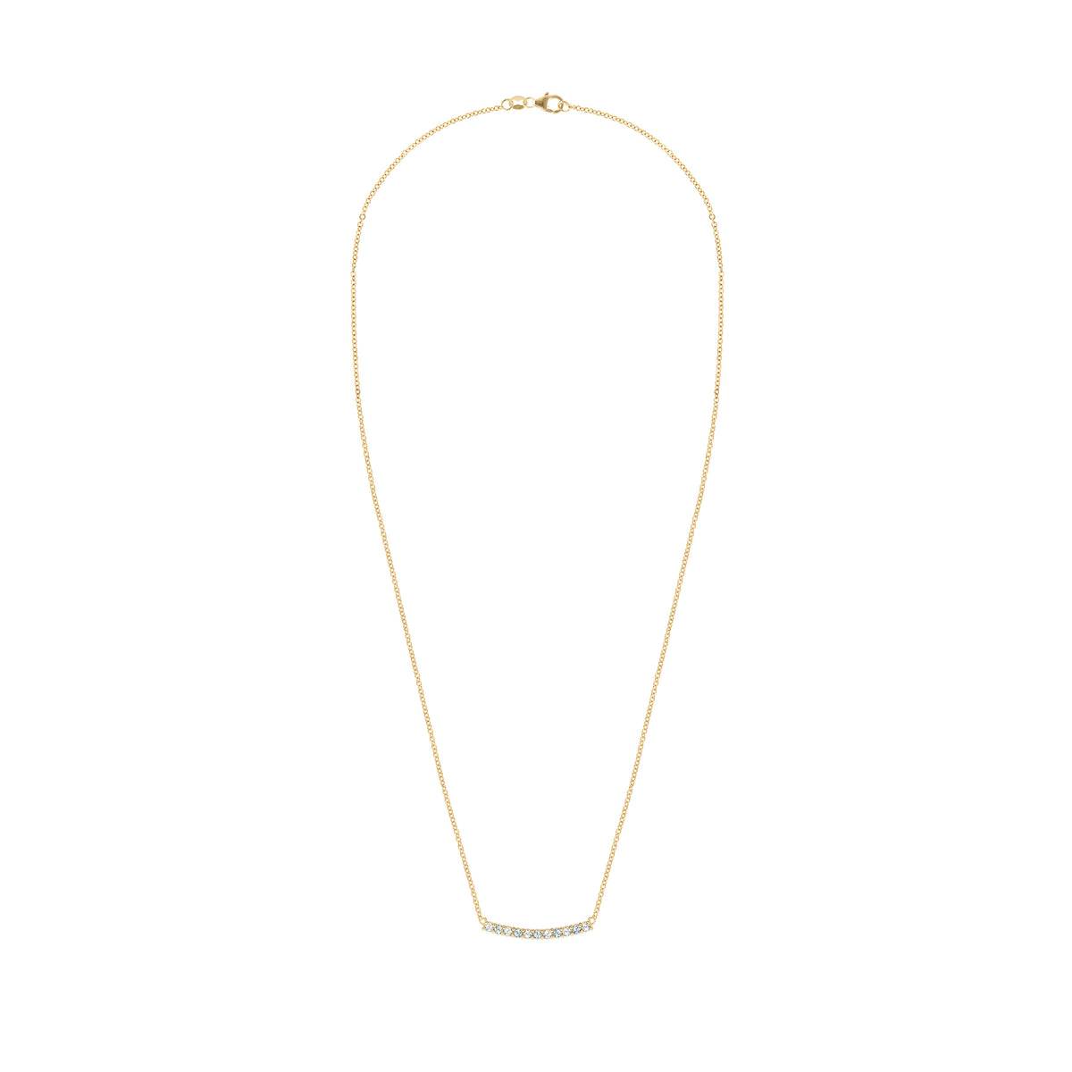 Rosecliff Diamond & Aquamarine Bar Necklace in 14k Gold (March)