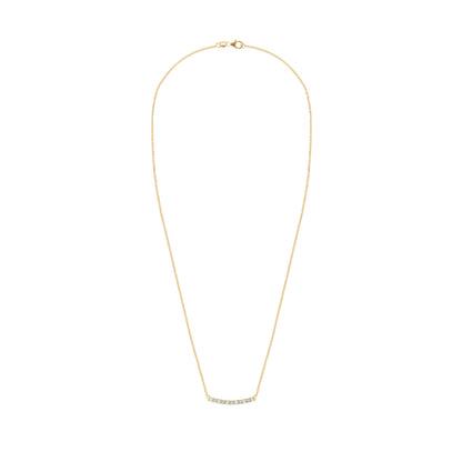 Rosecliff Diamond & Aquamarine Bar Necklace in 14k Gold (March)