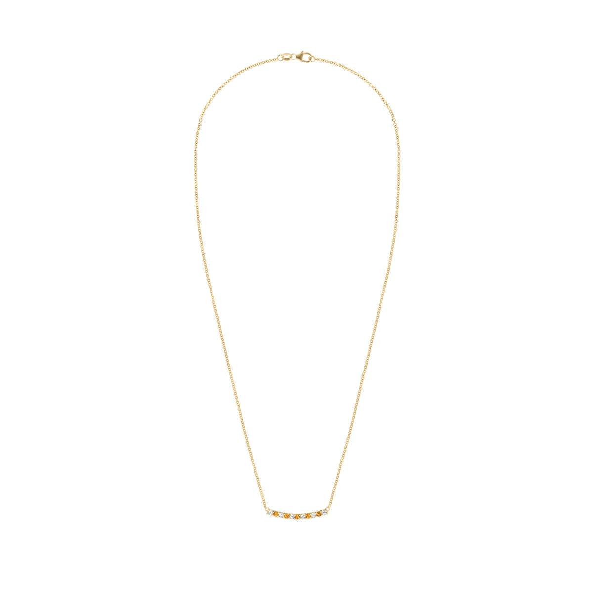 Rosecliff Diamond & Citrine Bar Necklace in 14k Gold (November)