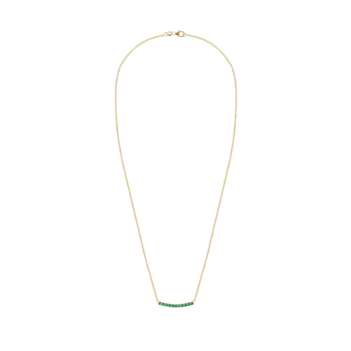 Rosecliff Emerald Bar Necklace in 14k Gold (May)
