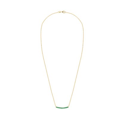 Rosecliff Emerald Bar Necklace in 14k Gold (May)