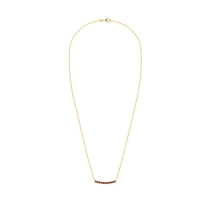 Rosecliff Garnet Bar Necklace in 14k Gold (January)