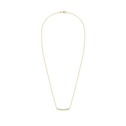 Rosecliff Peridot Bar Necklace in 14k Gold (August)
