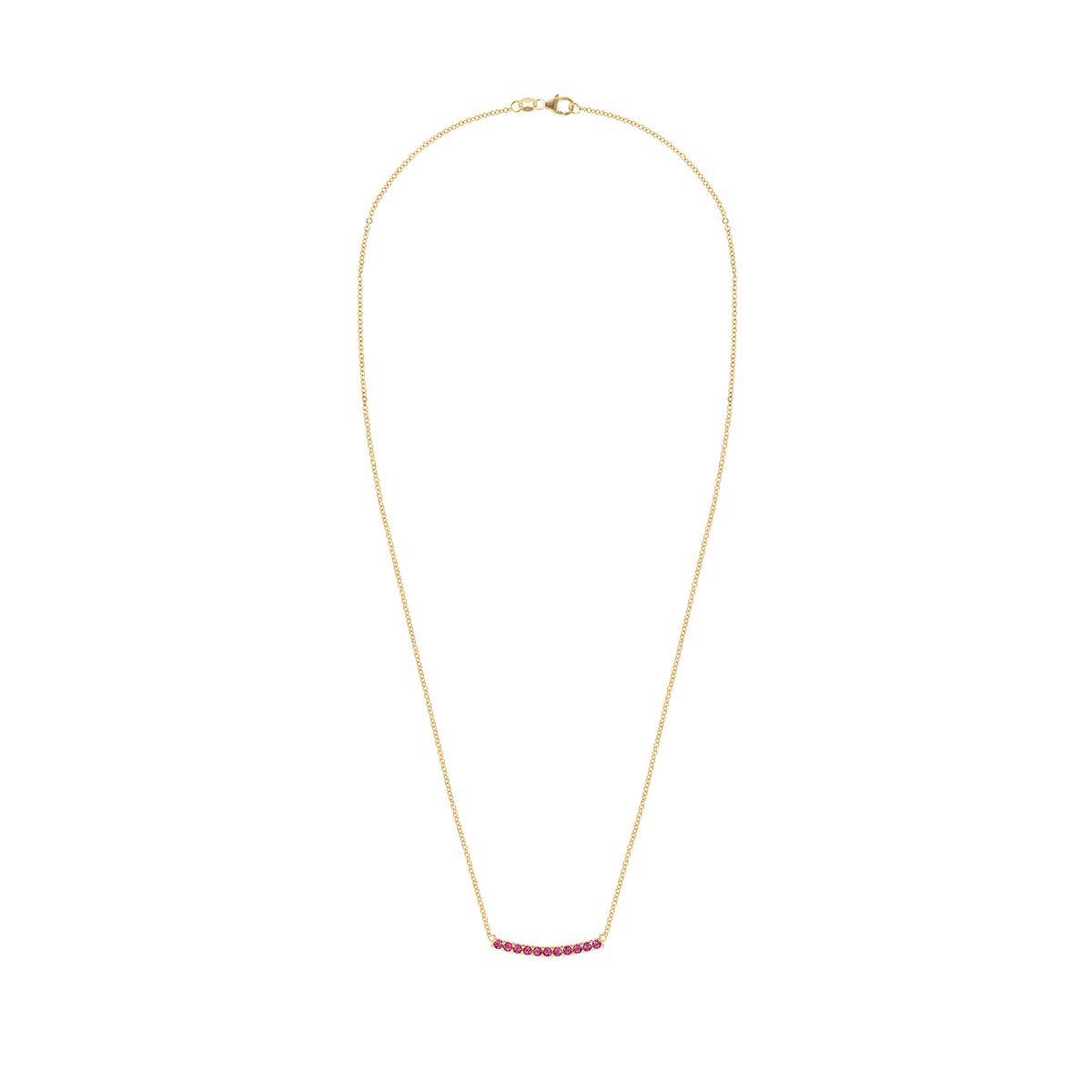 Rosecliff Ruby Bar Necklace in 14k Gold (July)