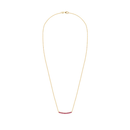Rosecliff Ruby Bar Necklace in 14k Gold (July)