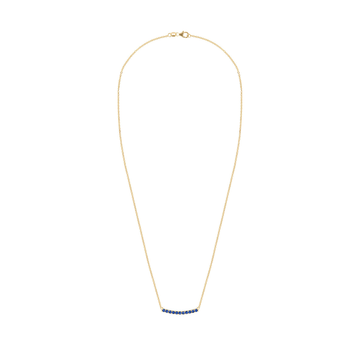 Rosecliff Sapphire Bar Necklace in 14k Gold (September)