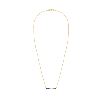 Rosecliff Sapphire Bar Necklace in 14k Gold (September)