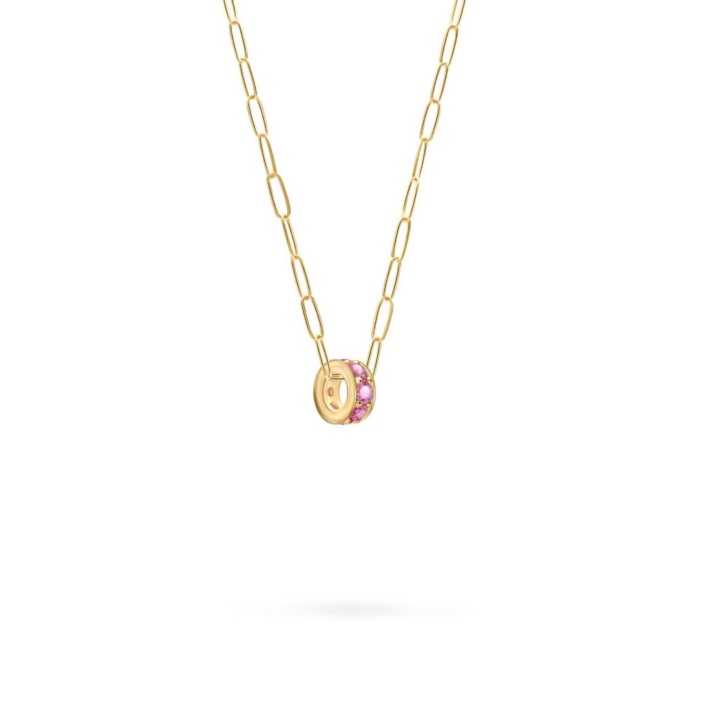 Rosecliff Pink Sapphire Bead in 14k Gold (October)