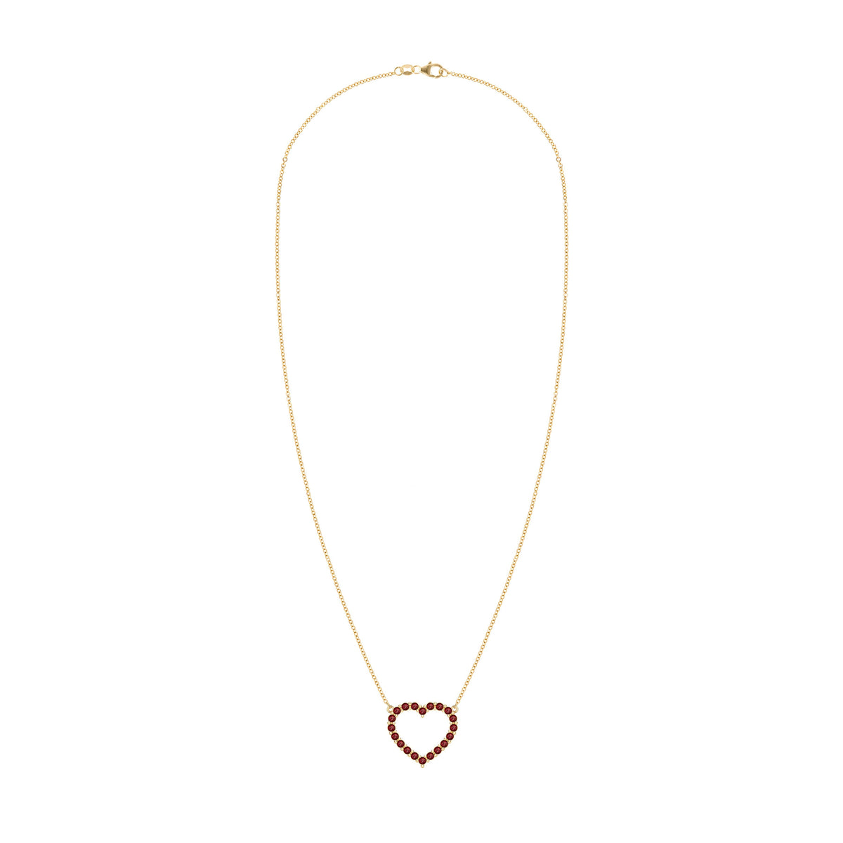 Rosecliff Heart Garnet Necklace in 14k Gold (January)