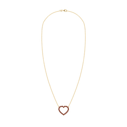 Rosecliff Heart Garnet Necklace in 14k Gold (January)